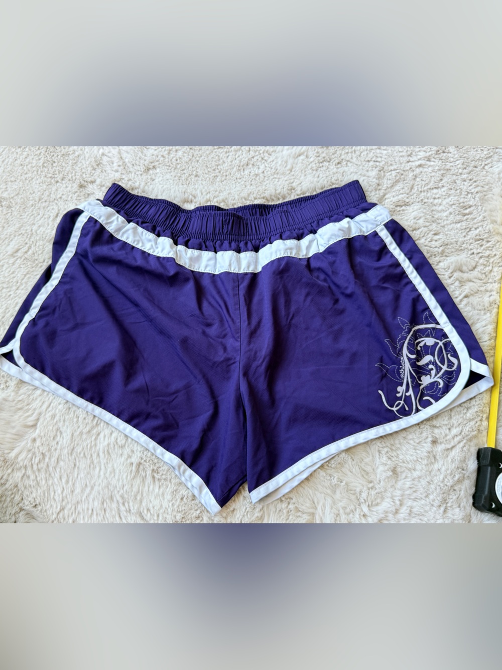 Athleta Purple Women's Athletic Shorts with White Trim